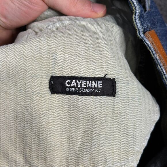 PRPS Jeans Mens 32x34 Blue Cayenne Super Skinny Fit Stretch Distressed Whiskered - Picture 7 of 16